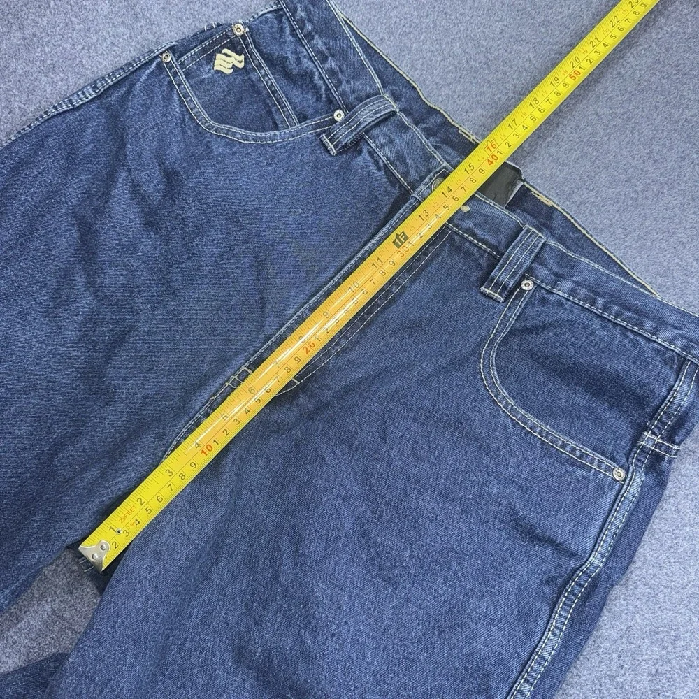 Y2K Rocawear Denim Cargo Shorts Mens 36 Blue Baggy Hip Hop Skate Jorts Grunge